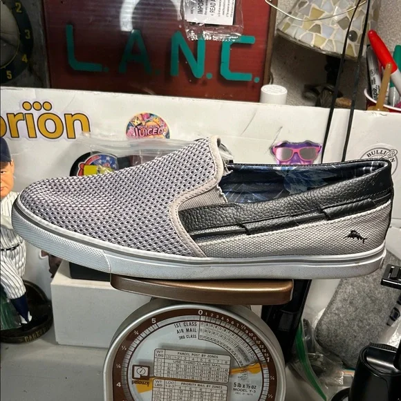 Tommy Bahama Black and White Mesh Loafers - Picture 3 of 5